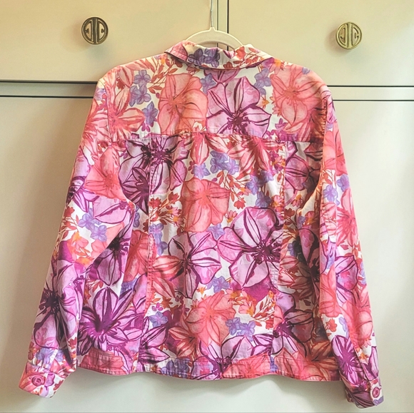 Coldwater Creek Lightweight Floral Summer Jacket XL - Picture 4 of 10